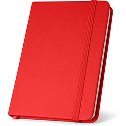 CAMPUS. A5 Notizbuch mit festem Einband aus PU (35% recycelt) mit linierten Seiten aus 100 % recyceltem, Rot