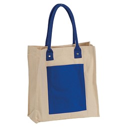 Canvas Shopper mit langen Henkeln, blau