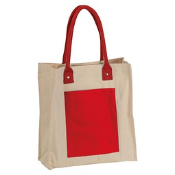 Canvas Shopper mit langen Henkeln, rot