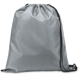 CARNABY. 210D Rucksacktasche mit schwarzen Zugbändern, Hellgrau