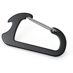 CLOSE. Karabiner aus Aluminium mi Kapselöffner, Schwarz