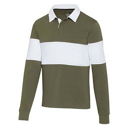 Clyde Rugby Polo Sweatshirt Unisex, grün / weiß, L