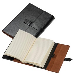 CrisMa Kunstleder Notizbuch A5 mit linierten Seiten , schwarz