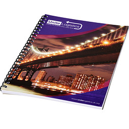 Desk-Mate® A4 Spiralnotizbuch mit bedruckter Rückseite, 80 Seiten, schwarz/weiß