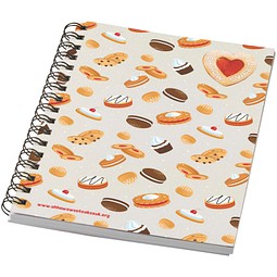 Desk-Mate® A6 farbiges recyceltes Notizbuch mit Spiralbindung, elfenbeinweiß