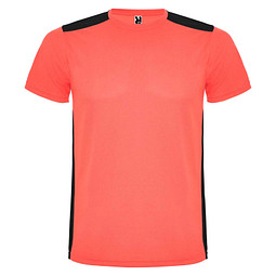 Detroit T-Shirt Unisex, Fluor Coral / schwarz, S