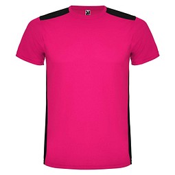 Detroit T-Shirt Unisex aus recyceltem Material, fuchsia / schwarz, S