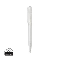 Devin transparenter Stift aus GRS zertifiziertem rABS, weiß