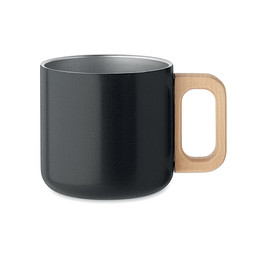 Doppelwandiger Becher 350 ml ACERO, Schwarz