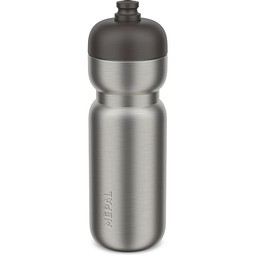 edelstahl trinkflasche pull sport 800 ml - graphite black , schwarz