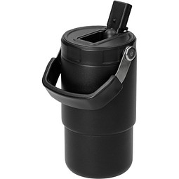 Edelstahlbecher mit Trinköffnung Hydro, schwarz