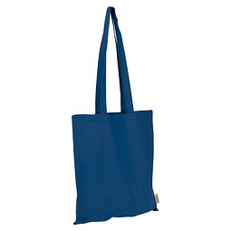 Einkaufstasche mit langen Henkeln aus recycelter Baumwolle und RPET  , dunkelblau