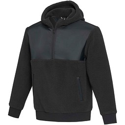 Evans Sherpa Fleecepullover Half-Zip Unisex, schwarz, 3XL