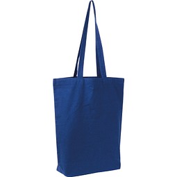Fairtrade Baumwolltasche mit Bodenfalte PIOTR, dunkelblau