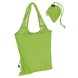 Faltbare Einkaufstasche aus Baumwolle, apfelgrün