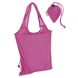 Faltbare Einkaufstasche aus Baumwolle, pink