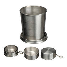 Faltbarer Edelstahltrinkbecher , grau