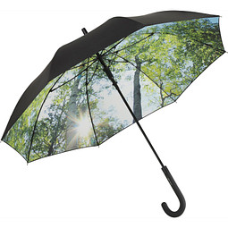 FARE® AC-Stockschirm Nature, schwarz/Wald-Design