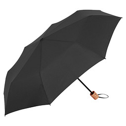 FARE® Mini-Taschenschirm Perla, Holzgriff, schwarz