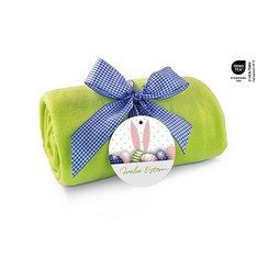 Fleecedecke Frohe Ostern, 120 x 150 cm, apfelgrün