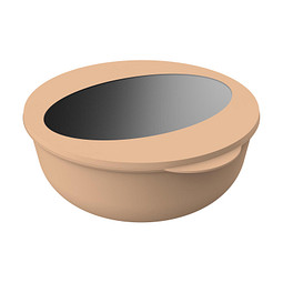 Food-Bowl ToGo, 2,2 l, beständiges braun/transparent