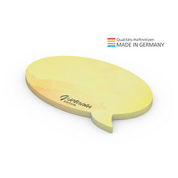 Geiger-Notes Haftnotiz Form aus 100 x 72, 50 Blatt, inkl. Druck, Sprechblase