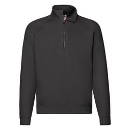 FRUIT OF THE LOOM® Unisex Sweatshirt Zip-Neck, schwarz, S