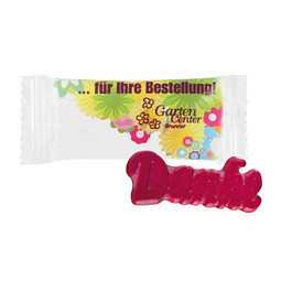 Trolli Fruchtgummi, 1er Danke, inkl. Druck, weiße Folie
