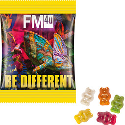 Trolli Fruchtgummi Minitüte 10g, Premium Bärchen, inkl. Druck, kompostierbare Folie, weiß