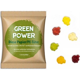 Fruchtgummi Standardformen, 15 g, Fisch, Verbundfolie weiß, inkl. Druck