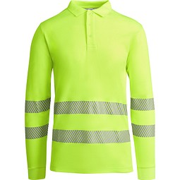Sicherheits-Langarm-Poloshirt, L, Neon-Gelb