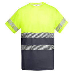 Funktionsshirt Tauri mit kurzen Ärmeln, XL, bleigrau/fluor yellow