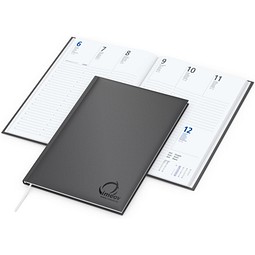 Geiger-Notes Buchkalender Media Bestseller, anthrazit, inkl. Prägung schwarz-glänzend