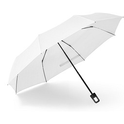 GEORGE. 21-Zoll-Regenschirm aus recyceltem Polyester (100 % rPET) 190T winddichtem Pongee, Weiß