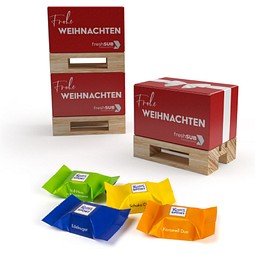 Geschenk Mini-Palette klein, Ritter Sport Edelnougat, inkl. Druck