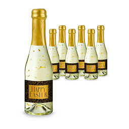 Hasengold, 6 x Goldflockentraum Piccolo 0,2 l, Flasche klar, Kapsel gold
