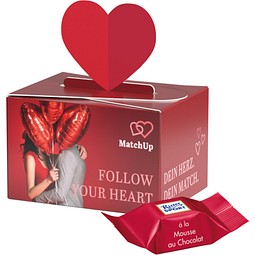 Geschenkbox Mini Herz, Ritter SPORT Schokowürfel Mousse au Chocolate, inkl. Druck
