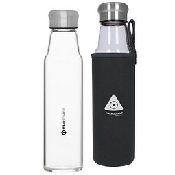 Glasflasche Life mit Hülle, 700 ml, transparent