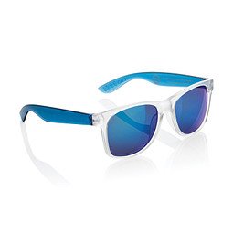 Gleam Sonnenbrille aus RCS rec. PC mit verspiegelten Gläsern, blau, weiß