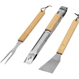Grillbesteck NATURE BBQ,braun, silber