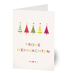 Grußkarte Weihnachten, Motiv Weihnachtsbäume, Danke an Mitarbeiter