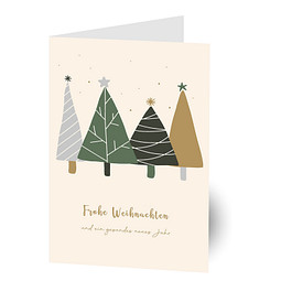 Grußkarte Weihnachten, Motiv Weihnachtswald, Danke an Partner