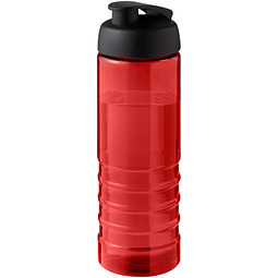 H2O Active® Eco Treble 750 ml Sportflasche mit Stülpdeckel & Trinkklappe, rot, schwarz
