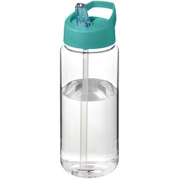 H2O Active® Octave Tritan™ 600 ml Sportflasche mit Ausgussdeckel, transparentklar/aquablau