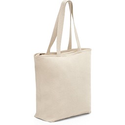 HACKNEY. Tragetasche aus 100% Baumwolle mit Verschluss (280 g/m²), Naturhell