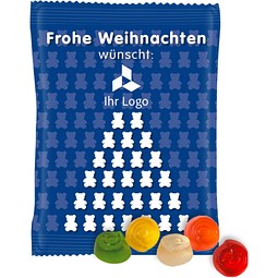 HARIBO Fruchtgummi 10g, @-Zeichen, blaues Weihnachtsmotiv