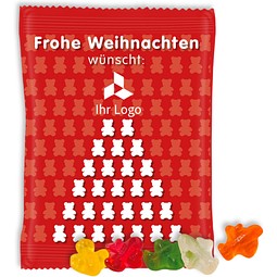 HARIBO Fruchtgummi 10g, Flugzeug, rotes Weihnachtsmotiv
