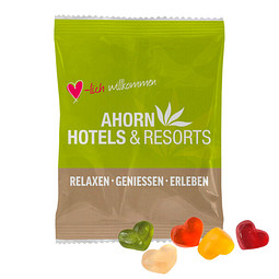 HARIBO Fruchtgummi 10g, Herzen, Weiße Folie