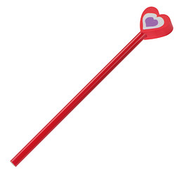 Holz-Bleistift mit Radiergummiaufsatz, Herz