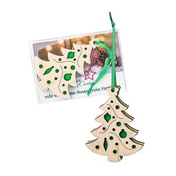 Holz-Filz Anhänger, Tannenbaum in Box, 2-seit. Druck